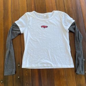 Full Tilt Long Sleeve Tee w/Red Muscle Car Graphic Size Medium